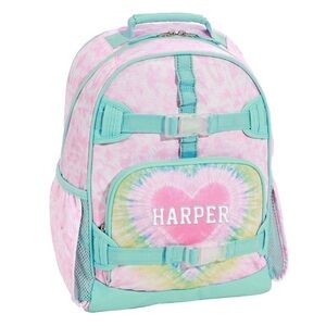 POTTERY BARN KIDS MACKENZIE PINK HEART TIE DYE BACKPACK SIZE LARGE 17”